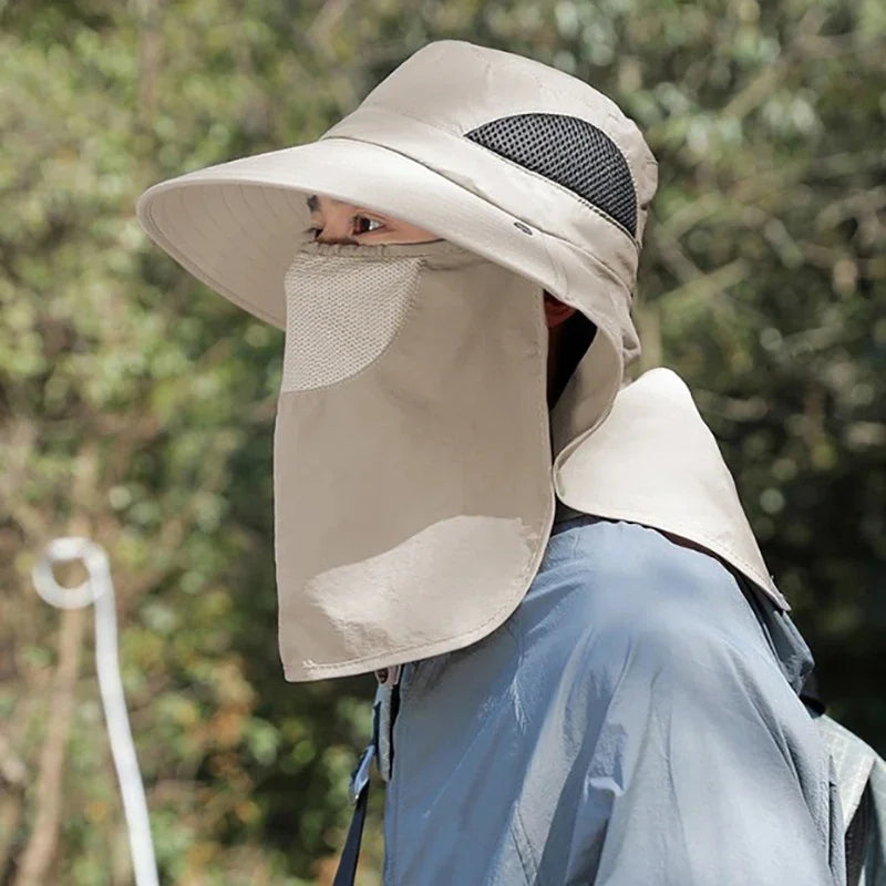 UV Protection Summer Sun Hat with Neck Flap – Unisex Outdoor Cap