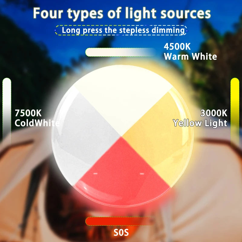 MOSLIGHTING 80W Solar Camping Lantern – Zoom Torch with Magnet & Strong LED Light