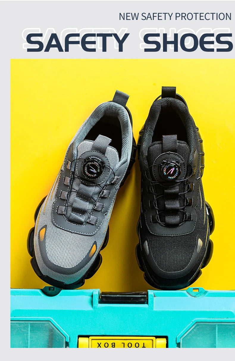 Men’s Safety Work Shoes – Anti-Smash, Anti-Puncture with Rotating Buckle