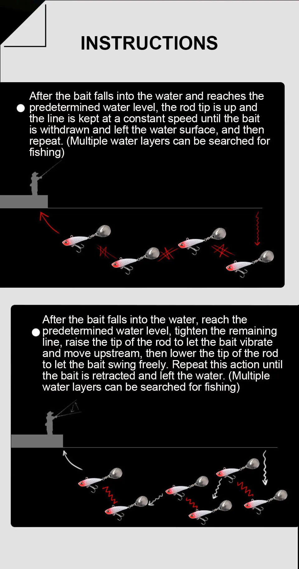 WALK FISH Metal Spinner Bait VIB Lure – 7g/11g/15g/21g Trolling Wobbler with Rotating Tail