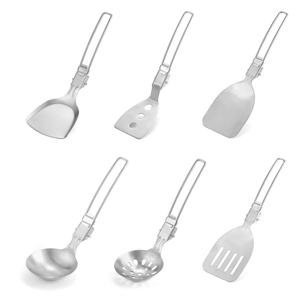 Folding Spatula Spoon – Stainless Steel Outdoor Cooking Tool