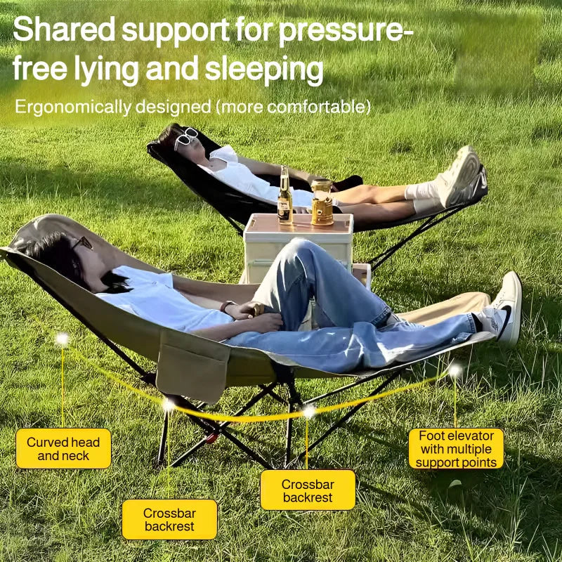 Adjustable Folding Outdoor Moon Chair – Portable High Back Camping & Beach Chair