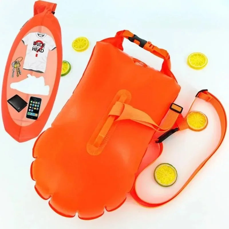 Inflatable Swim Buoy Dry Bag – Towable Waterproof Safety Float