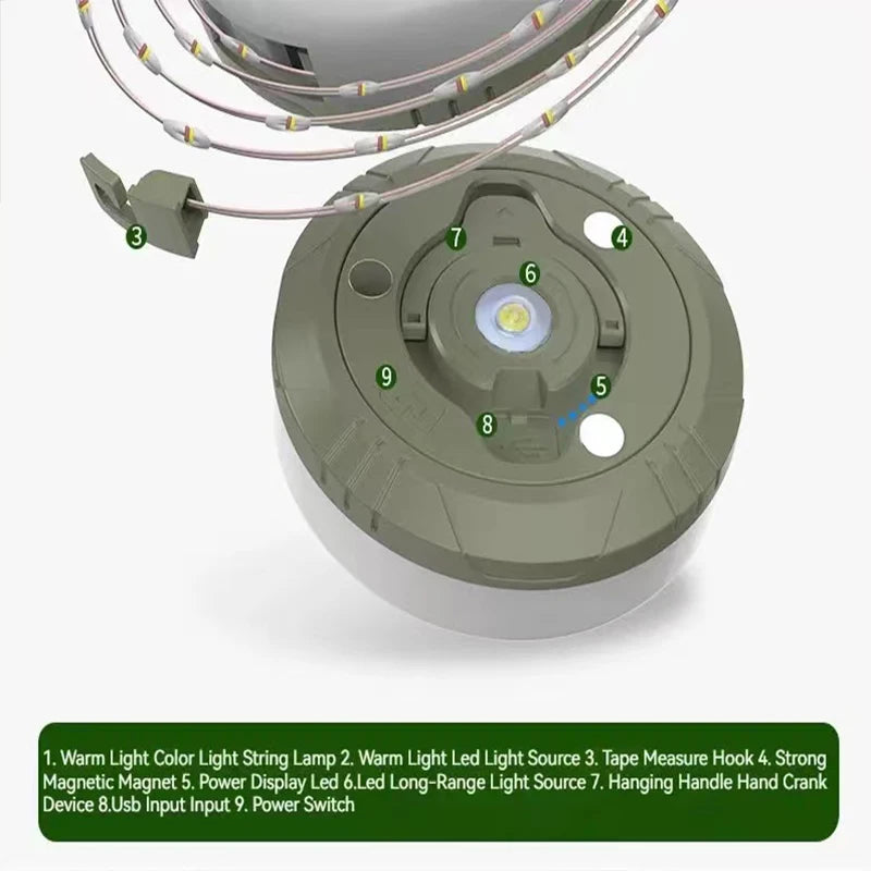 10M Waterproof LED Camping Lamp Strip – Outdoor Garden & Tent Decoration