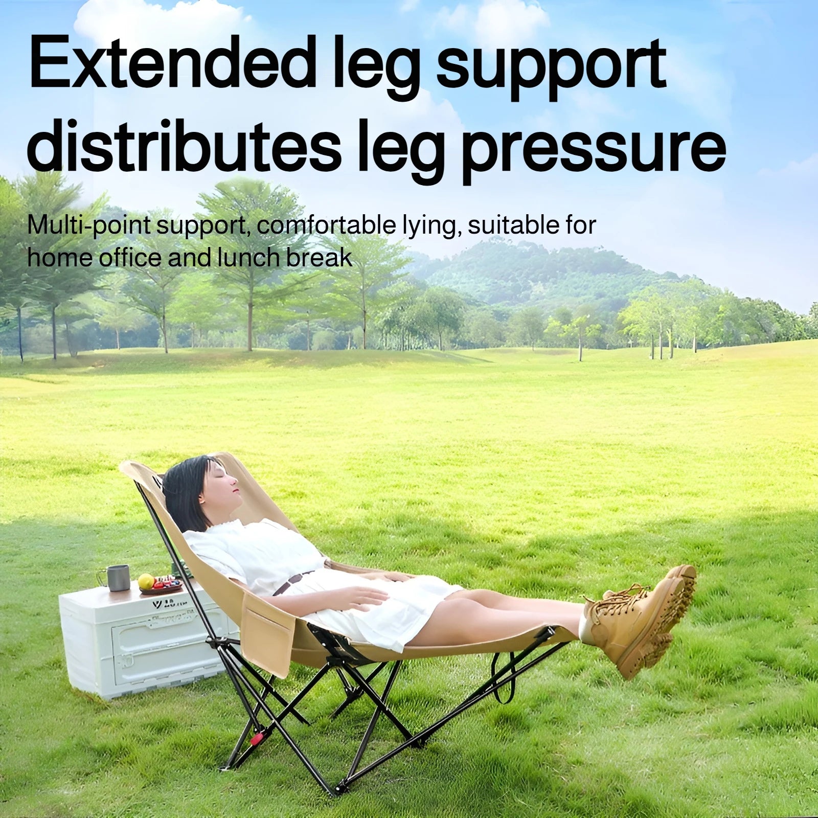 Adjustable Folding Outdoor Moon Chair – Portable High Back Camping & Beach Chair