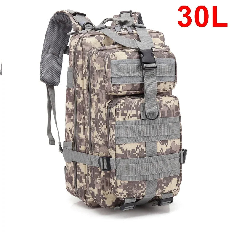 30/50L Tactical Backpack – MOLLE Survival Pack for Hiking, Travel & Hunting