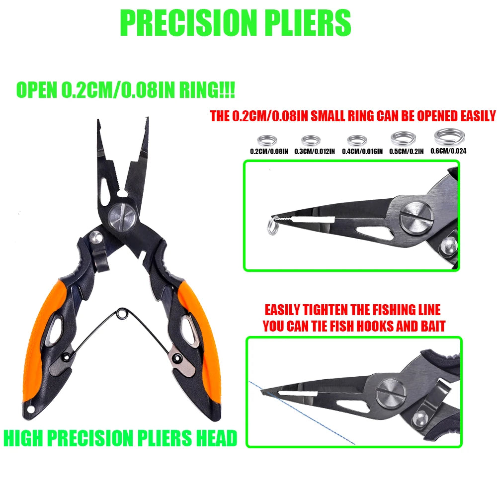 Multifunctional 420 Stainless Steel Fishing Pliers – Line Cutter & Hook Remover