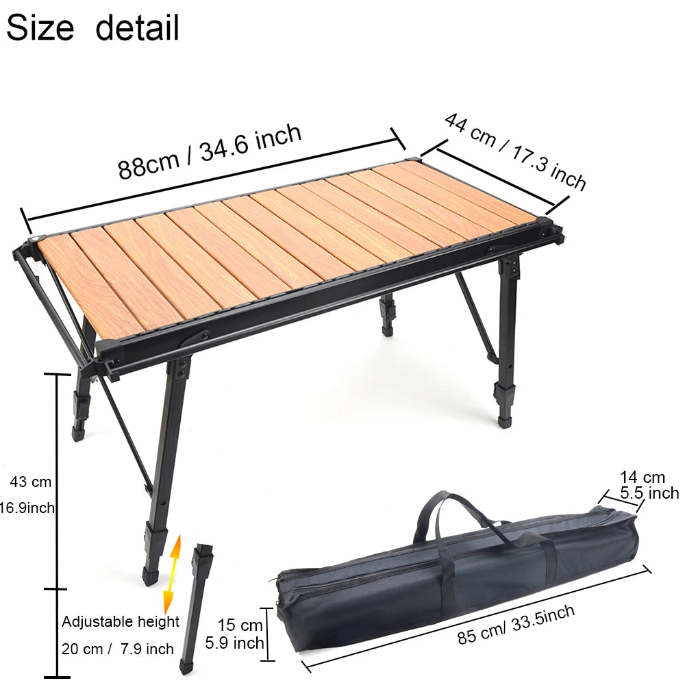 Folding IGT Wood Camping Table – Portable BBQ & Grill Table