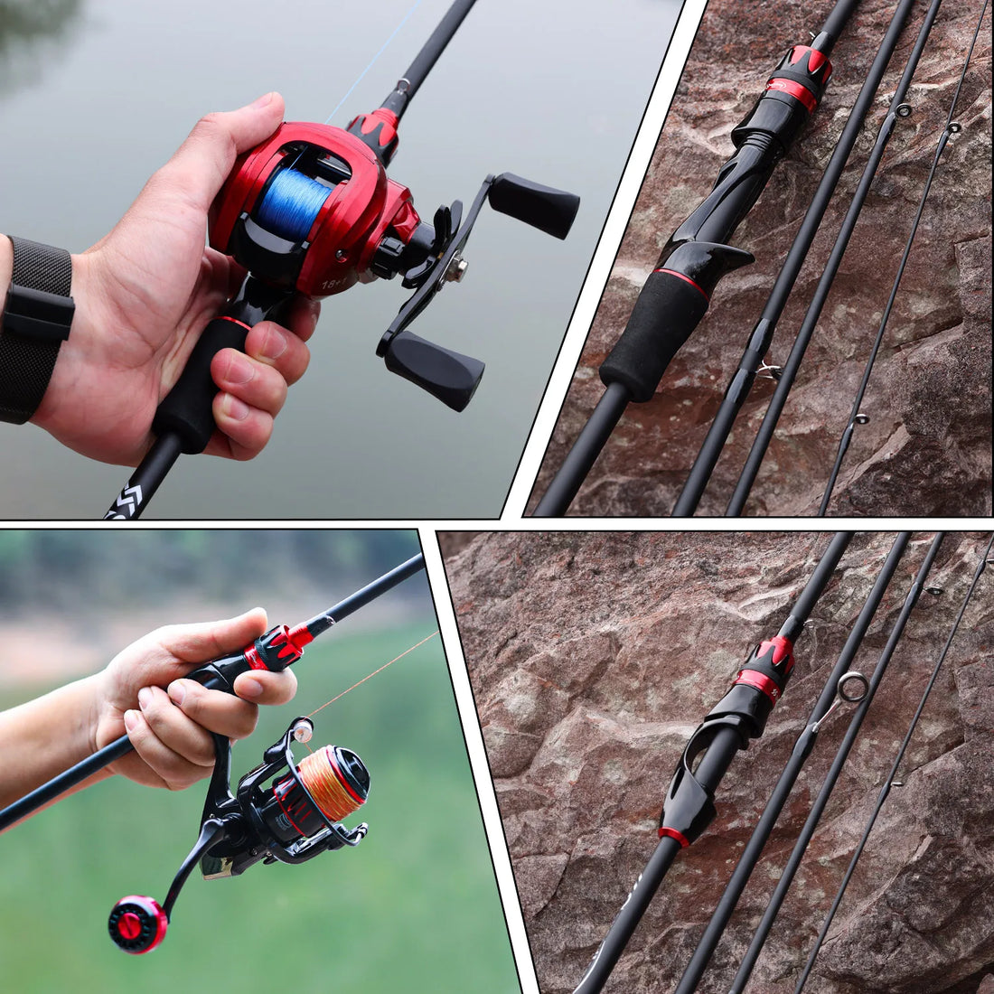 Sougayilang 2.1m Ultralight Carbon Spinning Casting Rod – 4-Section