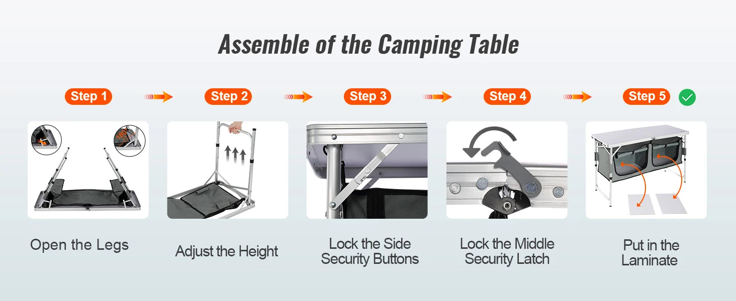 SucceBuy Folding Camping Kitchen Table – Quick Setup Outdoor Table