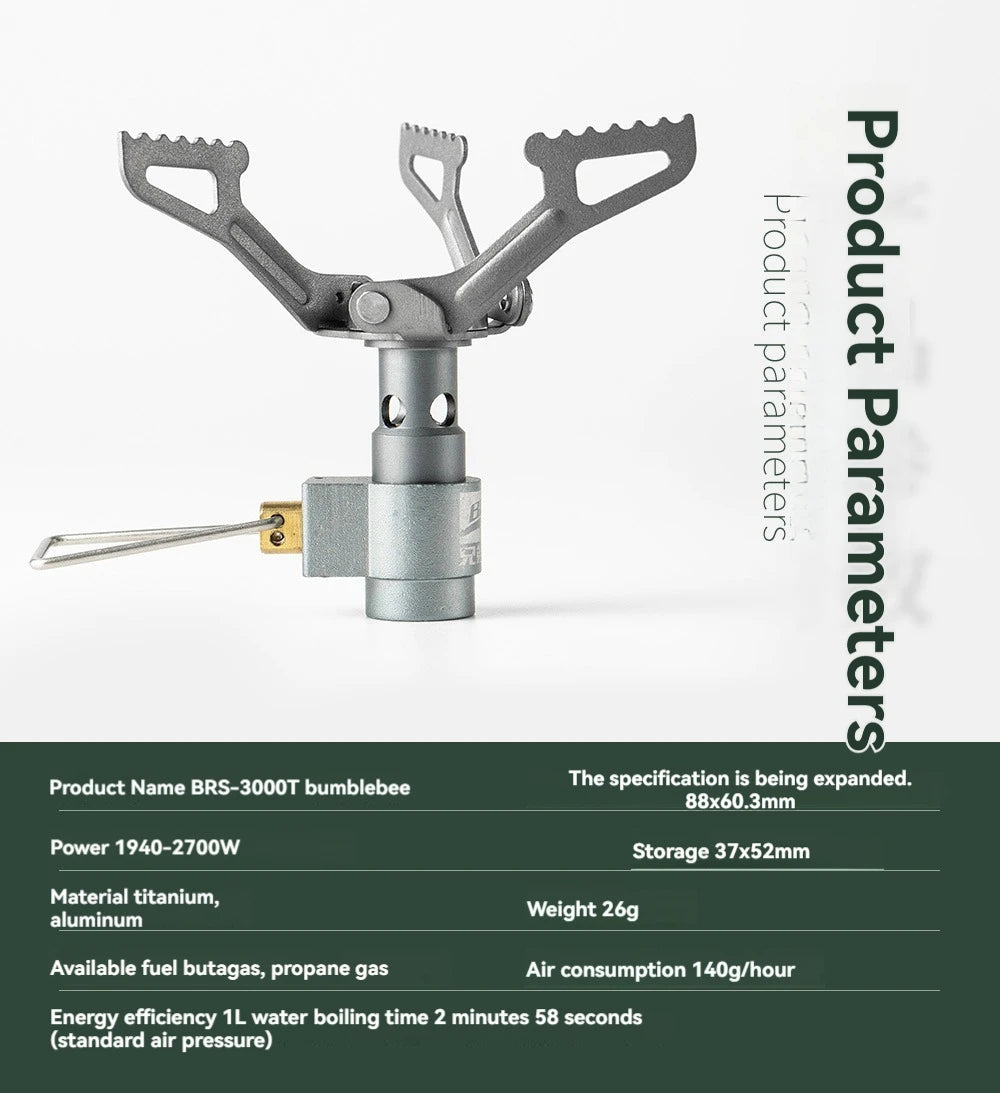 BRS-3000T Titanium Mini Camping Stove – Ultralight Pocket Burner