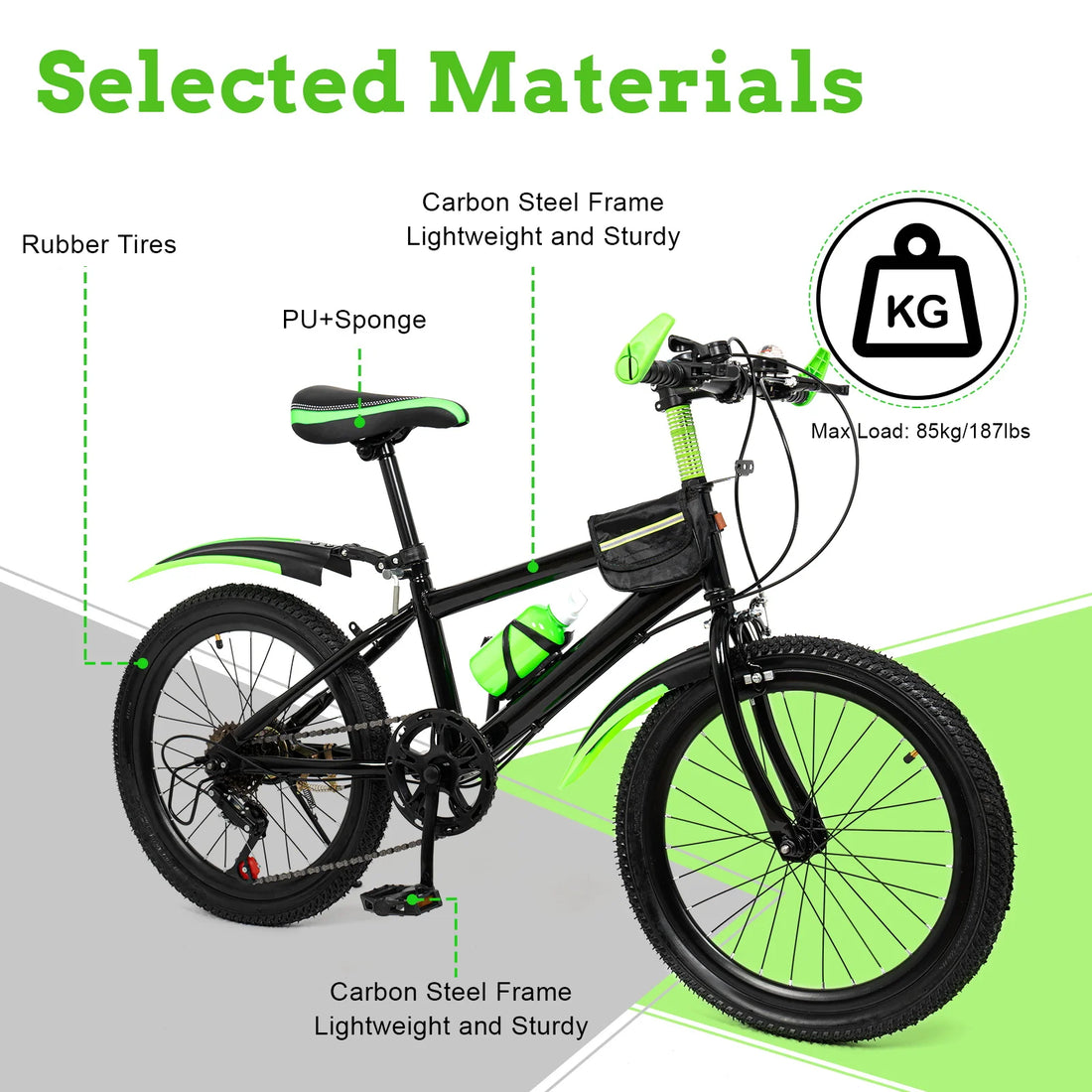 20" Kids Mountain Bike with 7-Speed Gears & Adjustable Seat