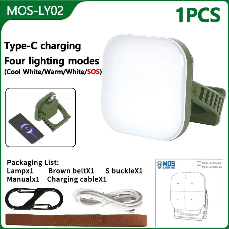 MOSLIGHTING 80W Solar Camping Lantern – Zoom Torch with Magnet & Strong LED Light