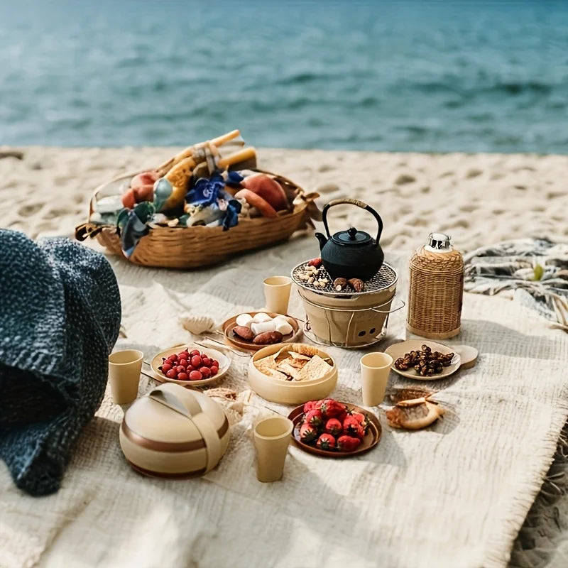 Portable Camping Tableware Set – Plates, Cups, Bowls & Utensils