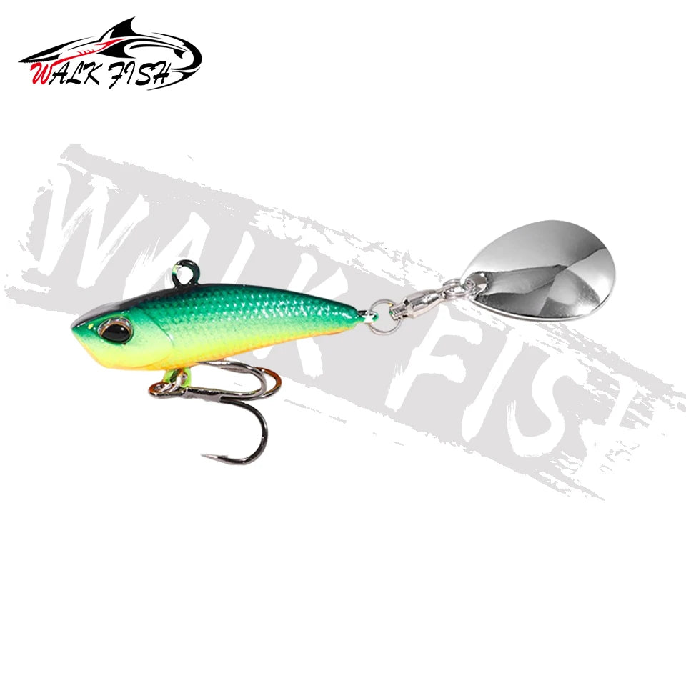 WALK FISH Metal Spinner Bait VIB Lure – 7g/11g/15g/21g Trolling Wobbler with Rotating Tail