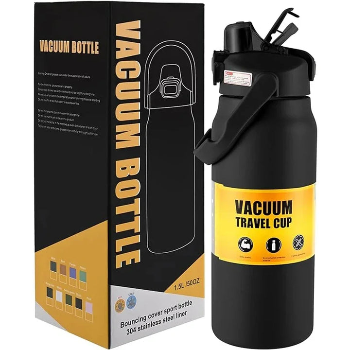 Vacuum Insulated Stainless Steel Water Bottle with Straw – Hot & Cold Thermos