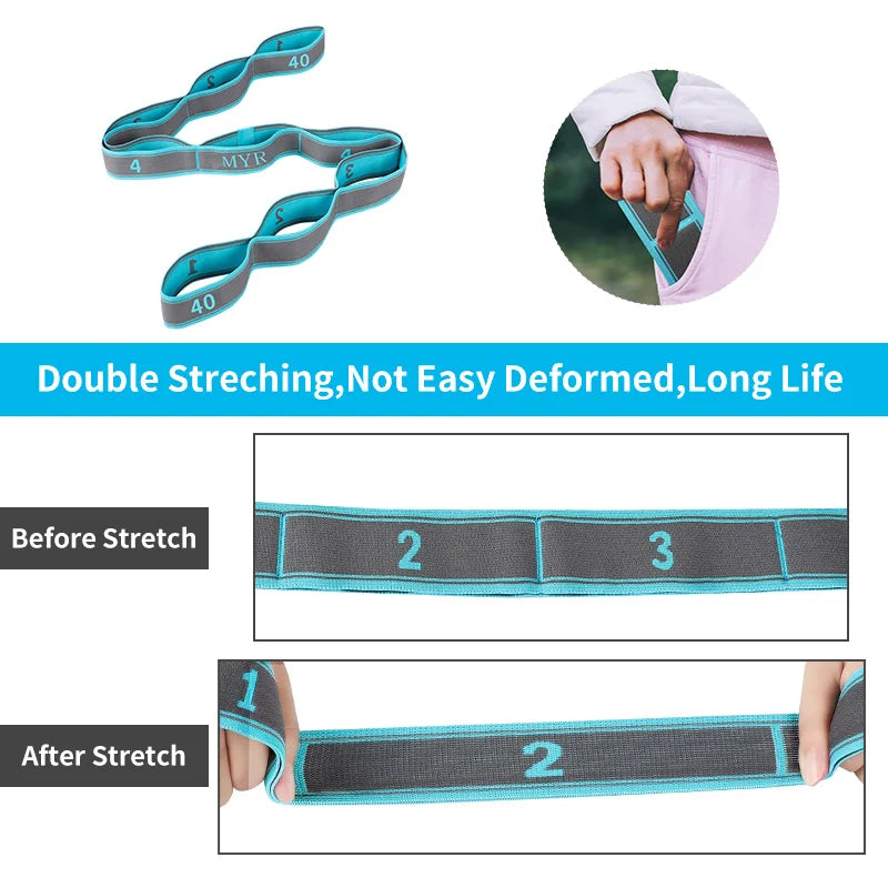 Elastic Yoga Stretching Strap with Loops – Multi-Sport Flexibility Band