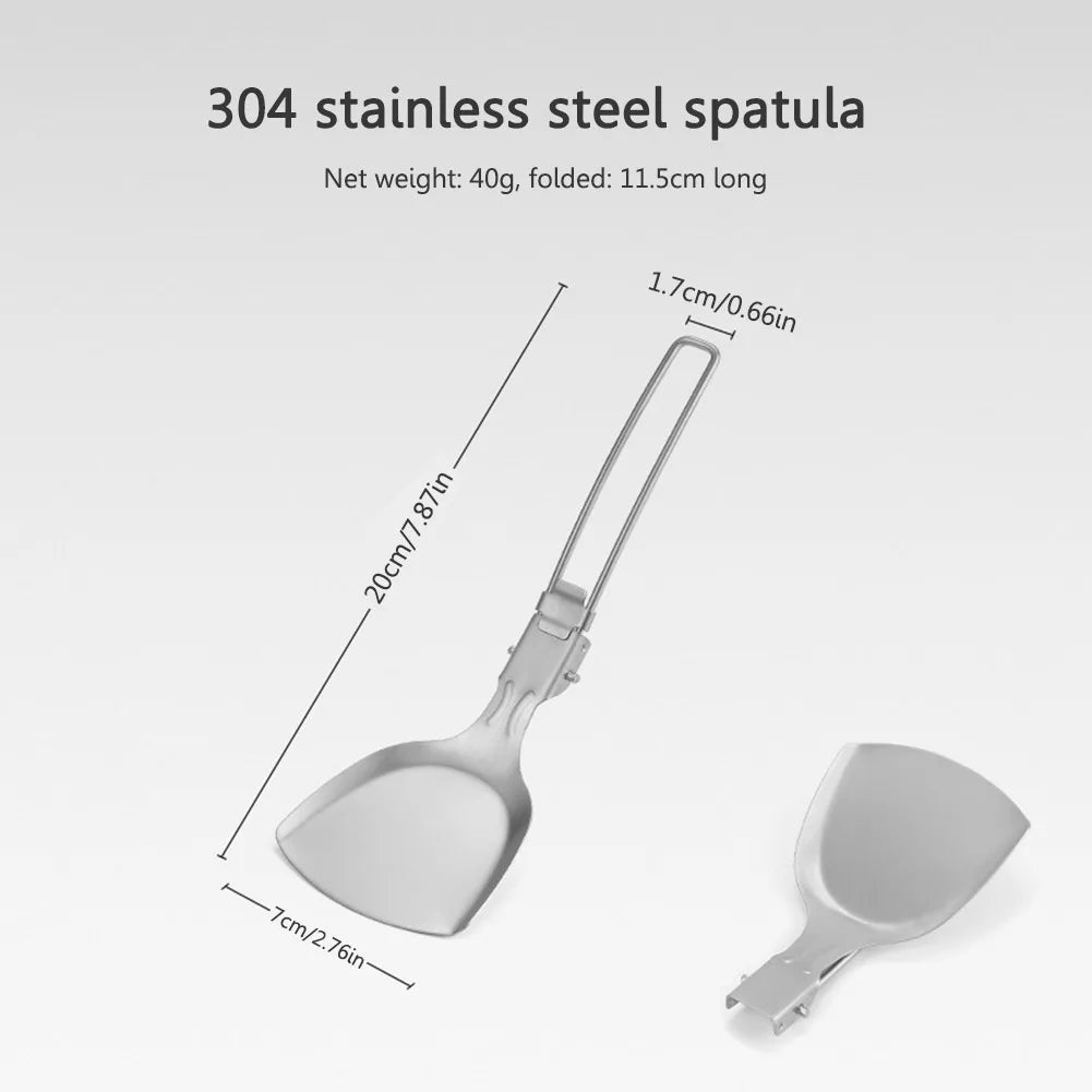 Folding Spatula Spoon – Stainless Steel Outdoor Cooking Tool