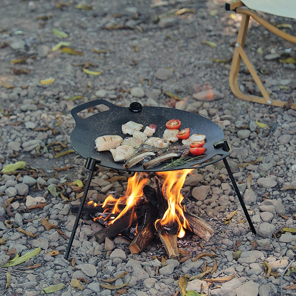 Outdoor Camping BBQ Tripod Grill Rack with Chain