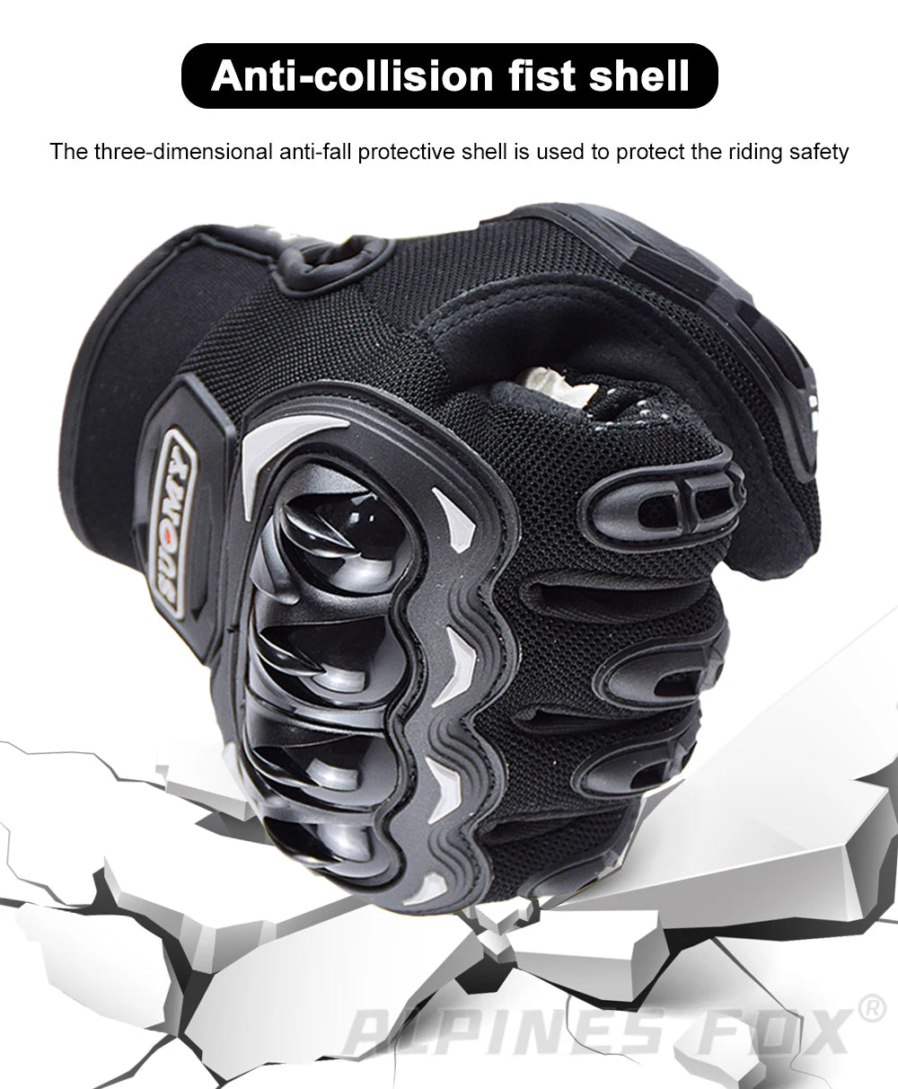 SUOMY Orange Full-Finger Motorcycle Gloves – Summer Touchscreen Gloves for Men & Women