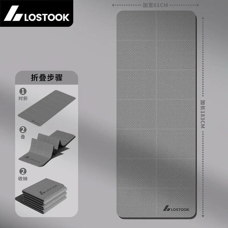 Extra Wide Thick Foldable Non-Slip Yoga Mat – Quiet Home Workout Fitness Mat