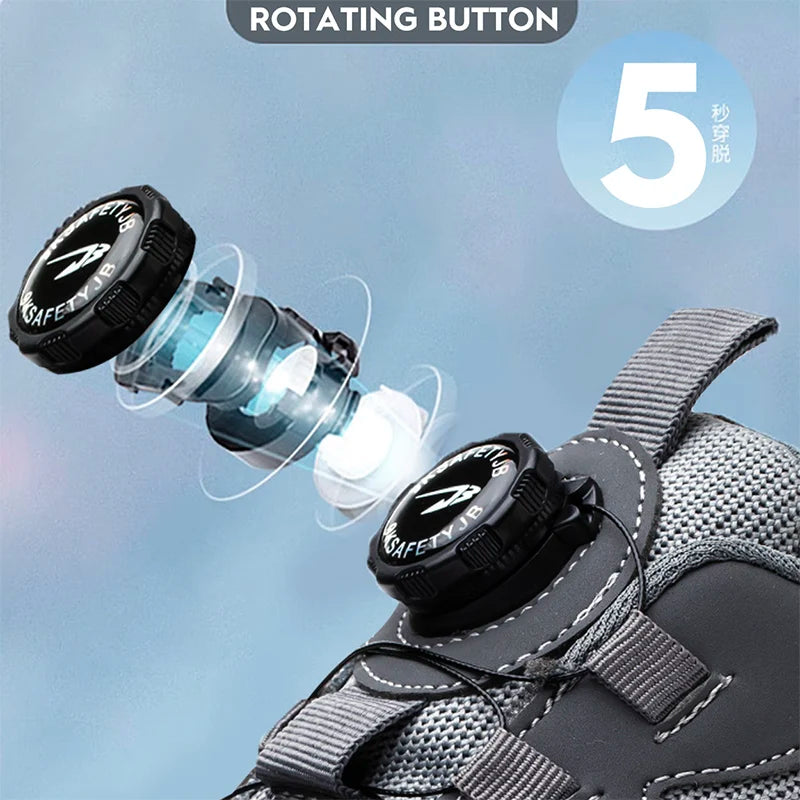 Men’s Safety Work Shoes – Anti-Smash, Anti-Puncture with Rotating Buckle