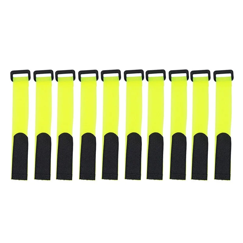 10pcs Reusable Fishing Rod Tie Holder Straps with Hook & Loop