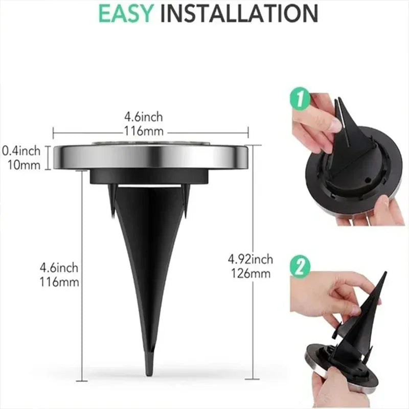 1/4/8Pcs Outdoor Solar Disk Lights – 8/20 LEDs Buried Landscape Spotlights for Garden, Lawn, Yard Decoration