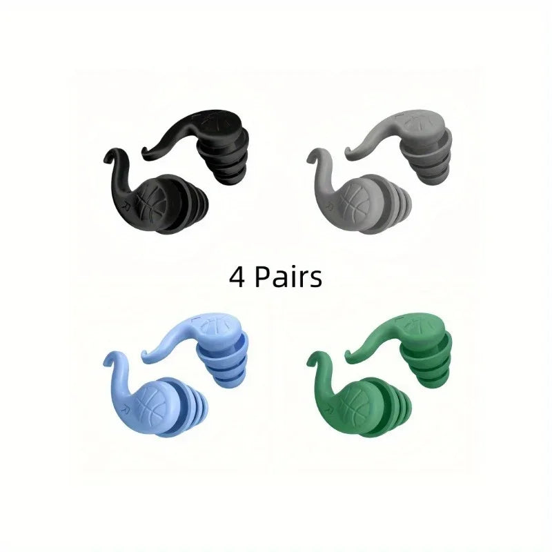 2PCS Waterproof Reusable Silicone Earplugs