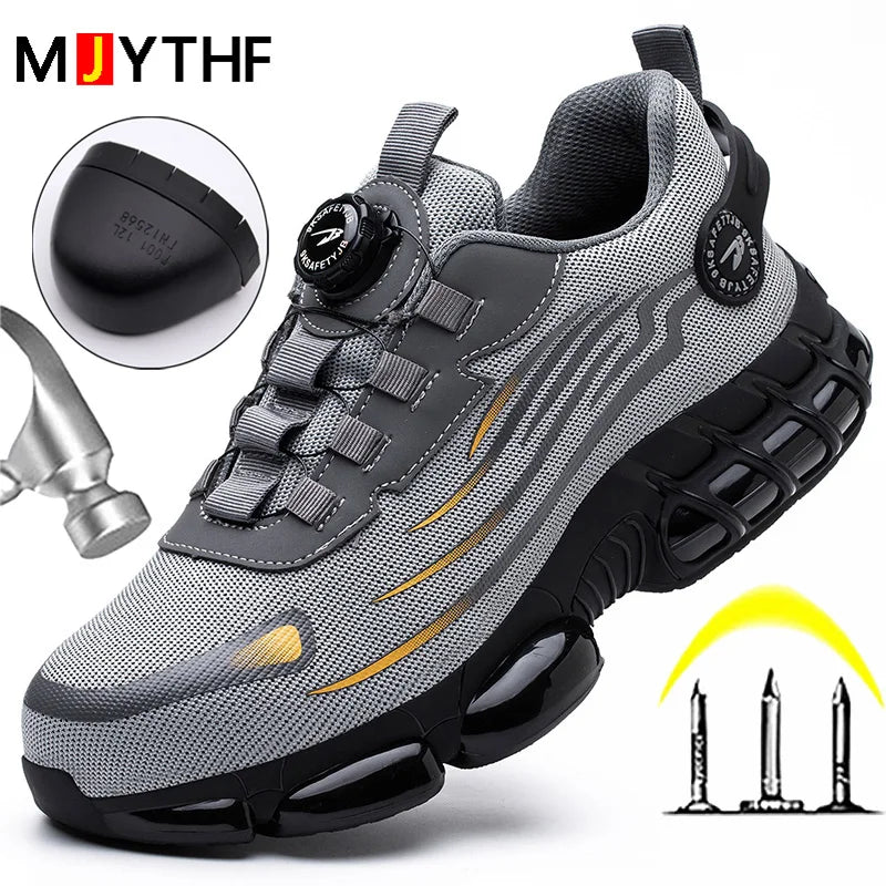 Men’s Safety Work Shoes – Anti-Smash, Anti-Puncture with Rotating Buckle