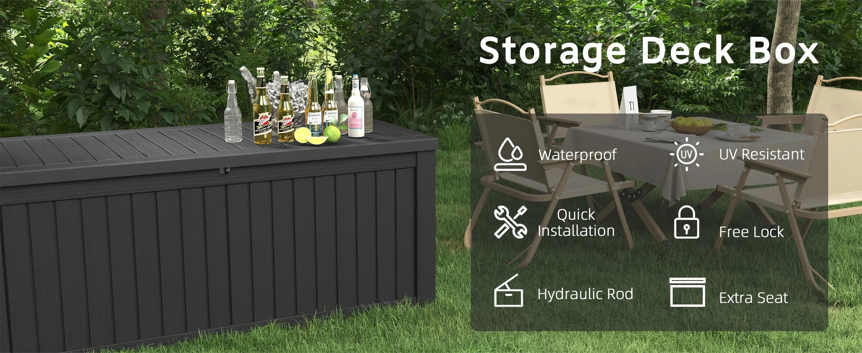 Resin Outdoor Storage Deck Box – 150/100/32 Gallon Weather-Resistant Patio Organizer