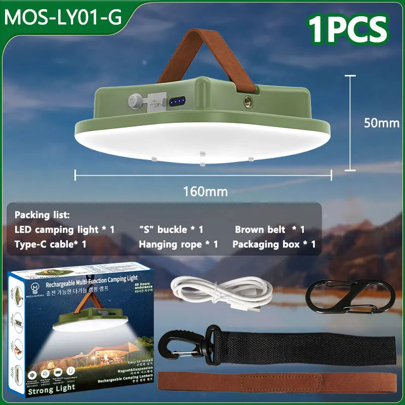 MOSLIGHTING 80W Solar Camping Lantern – Zoom Torch with Magnet & Strong LED Light