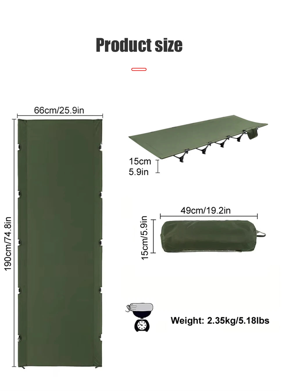 WESTTUNE Ultralight Folding Camping Cot – Portable Bed for Hiking & Travel