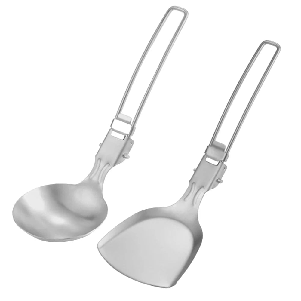 Folding Spatula Spoon – Stainless Steel Outdoor Cooking Tool