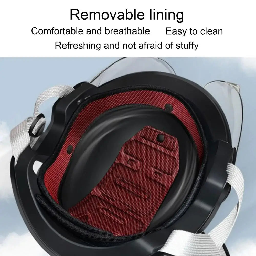 Electric Motorcycle Open-Face Helmet with Goggles – Anti-UV Safety Cap for Men & Women