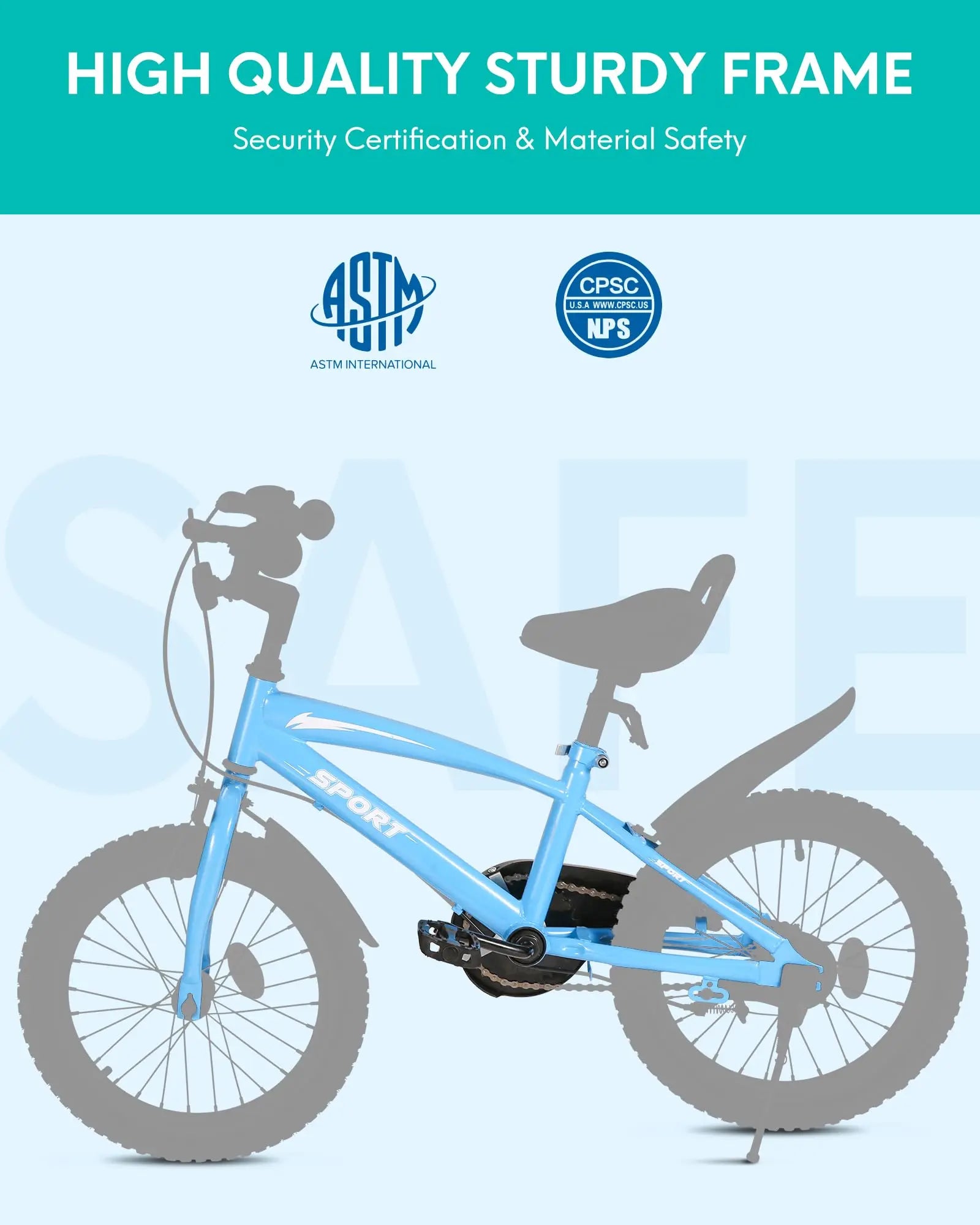 16-Inch Kids Bike with Training Wheels & Kickstand – Adjustable Child Bicycle