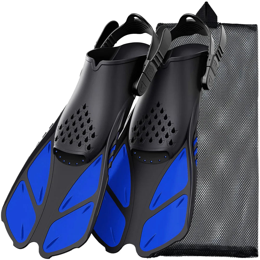 Adjustable Silicone Snorkel Fins – Open Heel Flippers