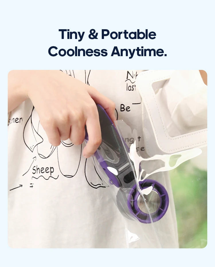 KINSCOTER Mini Portable Handheld Fan – Foldable, Rechargeable, Turbo Cooling