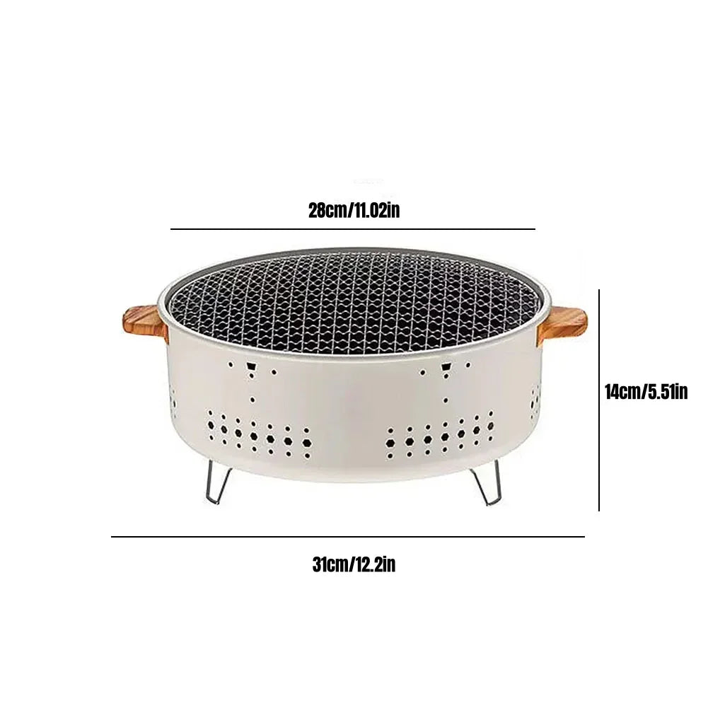 Portable Korean Charcoal BBQ Grill – Stainless Steel Outdoor Camping Stove