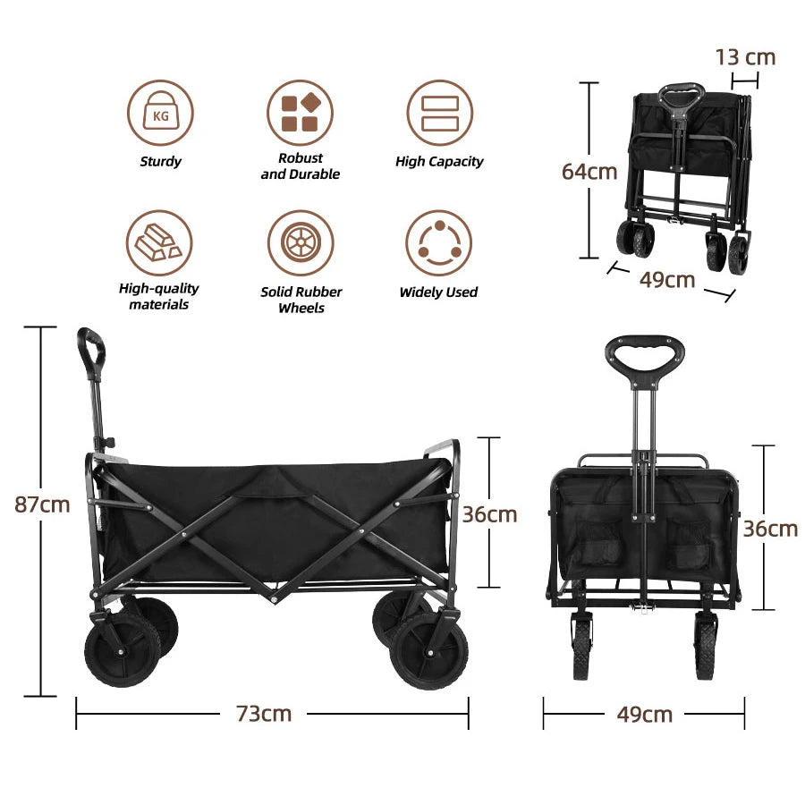 Heavy-Duty Folding Outdoor Utility Wagon