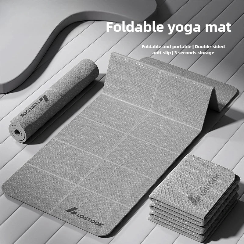 Extra Wide Thick Foldable Non-Slip Yoga Mat – Quiet Home Workout Fitness Mat