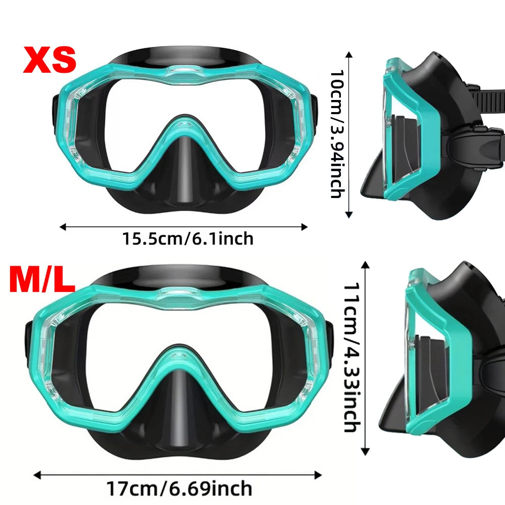 Dry Snorkel Mask Set – Panoramic Wide View Anti-Fog for Kids & Adults