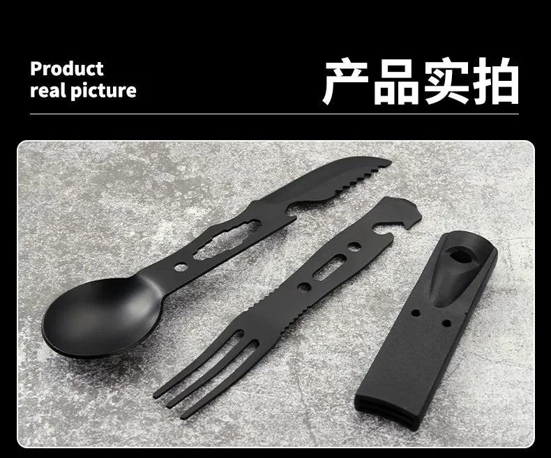 Multifunction Camping Knife & Tableware Set