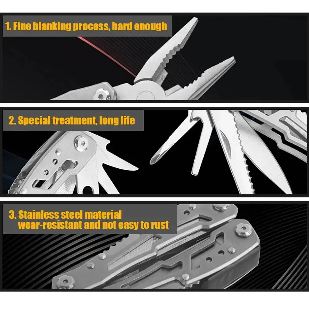Mini Folding Multi-Tool Pocket Knife with Pliers – Tactical Outdoor Survival Tool
