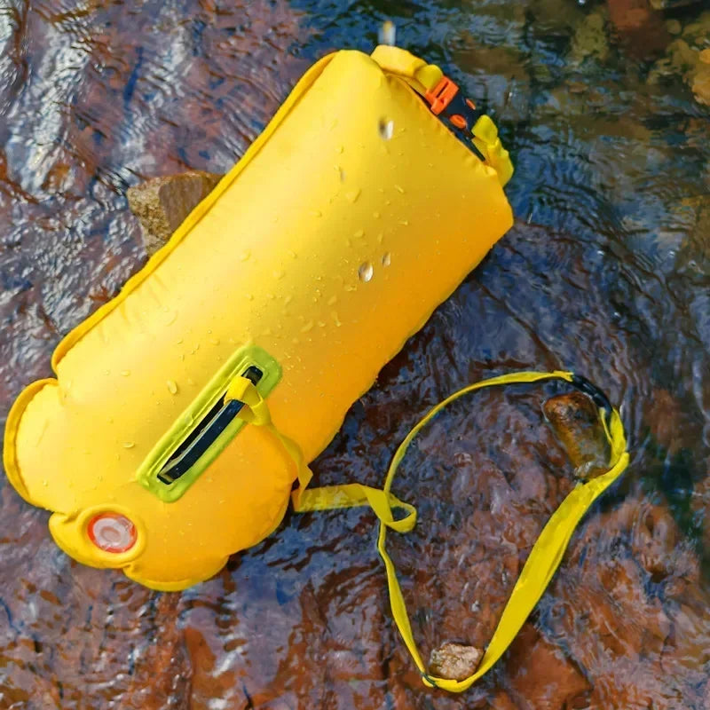 Inflatable Swim Buoy Dry Bag – Towable Waterproof Safety Float