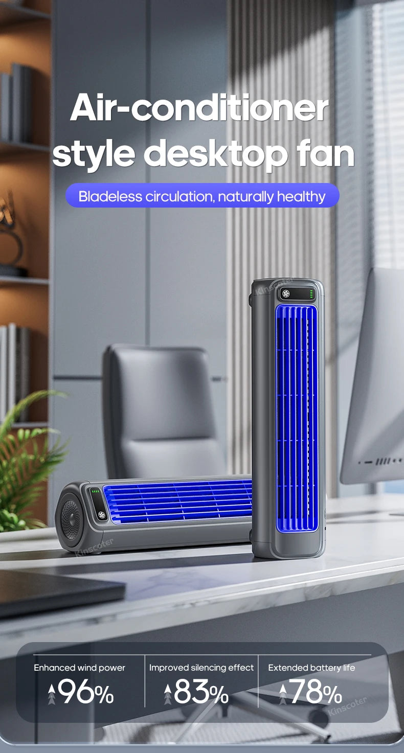 KINSCOTER Rechargeable Desktop Air Conditioner Fan – Wall-Mount, 3-Speed Cooling
