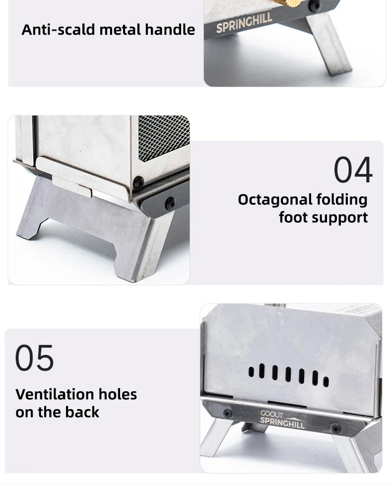 Goout Springhill Mini Woodstove – Portable Camping & Incense Burner
