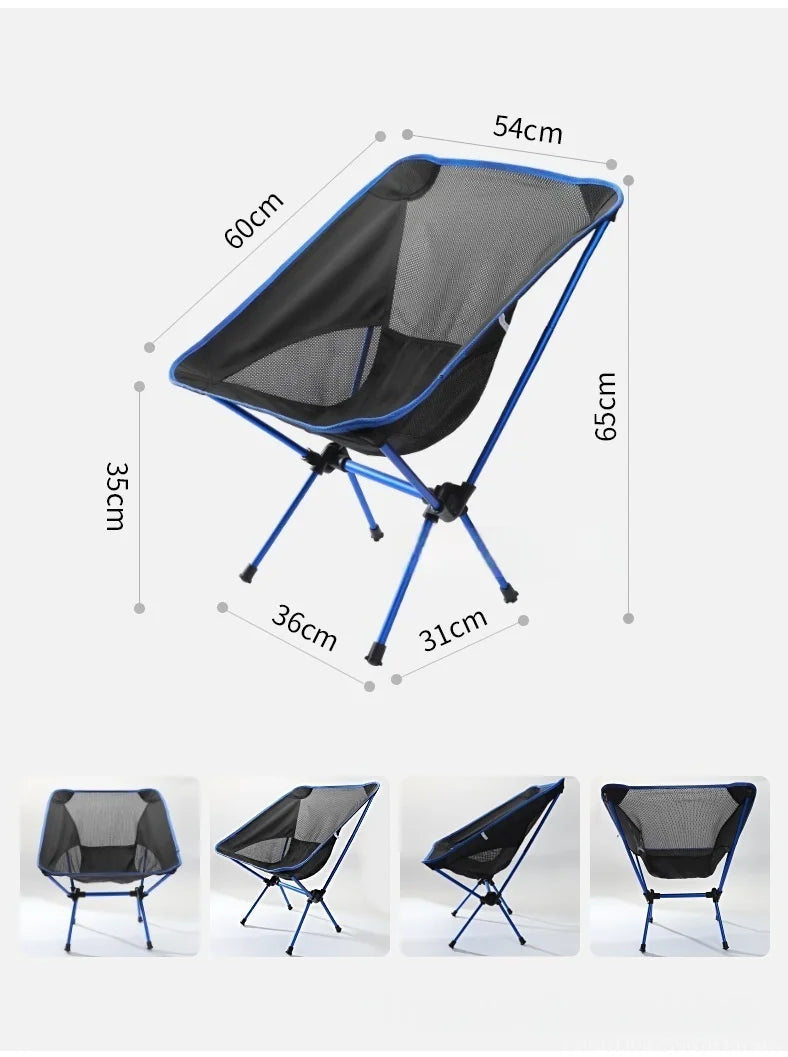 Ultralight Foldable Outdoor Chair – Camping, Fishing, Reclining Moon Chair