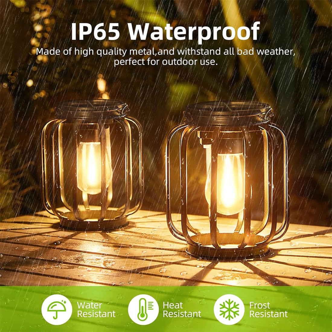 Solar LED Garden Lantern – 3000K Warm Light, Daylight Sensor, Waterproof Iron-Art with Durable Hanging Chain