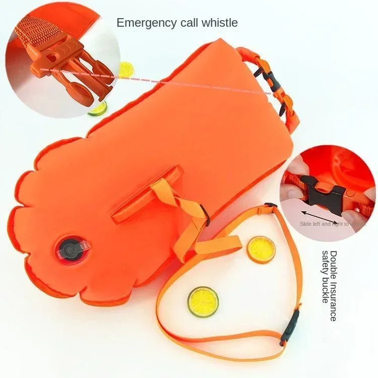 Inflatable Swim Buoy Dry Bag – Towable Waterproof Safety Float
